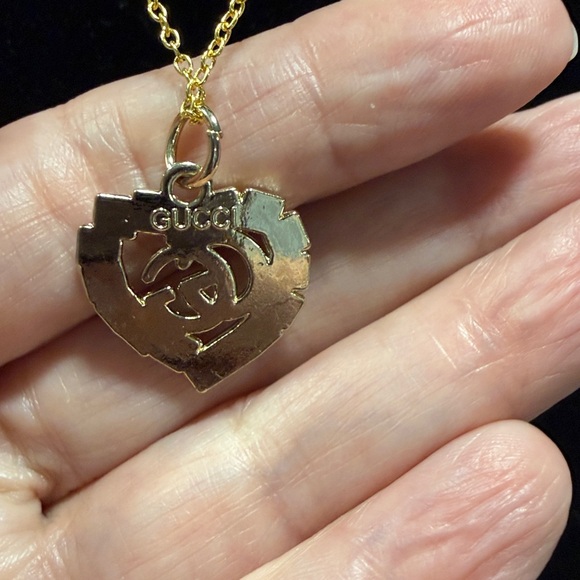 GUCCI Turquoise & Gold Charm on Gold Tone Necklace - Picture 10 of 11